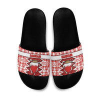 Bahrain Slide Sandals Royal Coat Of Arms And Map Islamic Pattern