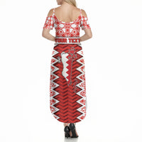 Personalized Bahrain Summer Maxi Dress Royal Coat Of Arms And Map Islamic Pattern