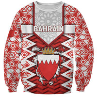 Personalized Bahrain Sweatshirt Royal Coat Of Arms And Map Islamic Pattern