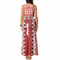 Personalized Bahrain Tank Maxi Dress Royal Coat Of Arms And Map Islamic Pattern