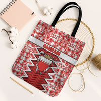 Bahrain Tote Bag Royal Coat Of Arms And Map Islamic Pattern