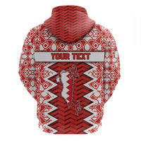 Personalized Bahrain Zip Hoodie Royal Coat Of Arms And Map Islamic Pattern