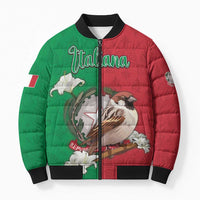 Personalized Italy Bomber Puffer Jacket Sparrow With Symbol Italiana - Wonder Print Shop