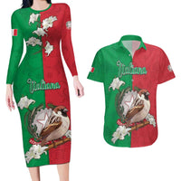 Personalized Italy Couples Matching Long Sleeve Bodycon Dress and Hawaiian Shirt Sparrow With Symbol Italiana - Wonder Print Shop