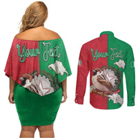 Personalized Italy Couples Matching Off Shoulder Short Dress and Long Sleeve Button Shirt Sparrow With Symbol Italiana - Wonder Print Shop