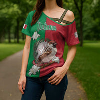 Personalized Italy Cross Shoulder Shirt Sparrow With Symbol Italiana - Wonder Print Shop