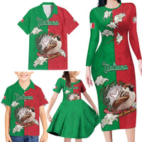 Personalized Italy Family Matching Long Sleeve Bodycon Dress and Hawaiian Shirt Sparrow With Symbol Italiana - Wonder Print Shop