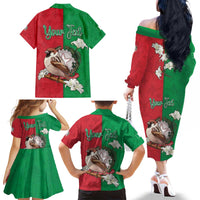 Personalized Italy Family Matching Off The Shoulder Long Sleeve Dress and Hawaiian Shirt Sparrow With Symbol Italiana - Wonder Print Shop