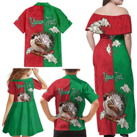 Personalized Italy Family Matching Off Shoulder Maxi Dress and Hawaiian Shirt Sparrow With Symbol Italiana - Wonder Print Shop