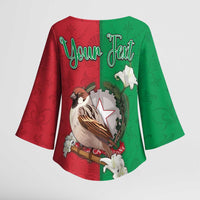 Personalized Italy Kimono Sleeve Blouse Sparrow With Symbol Italiana - Wonder Print Shop