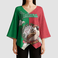 Personalized Italy Kimono Sleeve Blouse Sparrow With Symbol Italiana - Wonder Print Shop