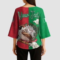 Personalized Italy Kimono Sleeve Blouse Sparrow With Symbol Italiana - Wonder Print Shop