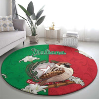 Italy Round Carpet Sparrow With Symbol Italiana - Wonder Print Shop
