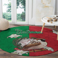 Italy Round Carpet Sparrow With Symbol Italiana - Wonder Print Shop