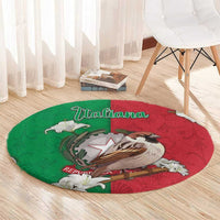 Italy Round Carpet Sparrow With Symbol Italiana - Wonder Print Shop