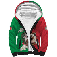 Personalized Italy Sherpa Hoodie Sparrow With Symbol Italiana - Wonder Print Shop