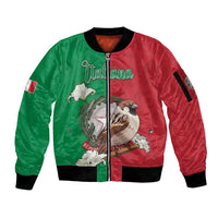 Personalized Italy Sleeve Zip Bomber Jacket Sparrow With Symbol Italiana - Wonder Print Shop