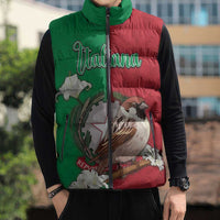 Personalized Italy Sleeveless Puffer Jacket Sparrow With Symbol Italiana - Wonder Print Shop