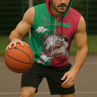 Personalized Italy Sleeveless Zip Hoodie Sparrow With Symbol Italiana - Wonder Print Shop