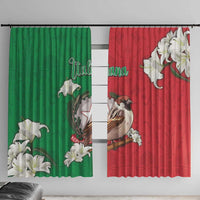 Italy Window Curtain Sparrow With Symbol Italiana - Wonder Print Shop