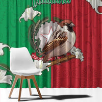 Italy Window Curtain Sparrow With Symbol Italiana - Wonder Print Shop