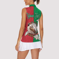Personalized Italy Women Sleeveless Polo Shirt Sparrow With Symbol Italiana - Wonder Print Shop