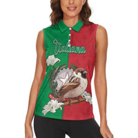 Personalized Italy Women Sleeveless Polo Shirt Sparrow With Symbol Italiana - Wonder Print Shop