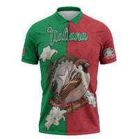 Personalized Italy Zipper Polo Shirt Sparrow With Symbol Italiana - Wonder Print Shop