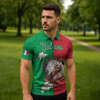 Personalized Italy Zipper Polo Shirt Sparrow With Symbol Italiana - Wonder Print Shop