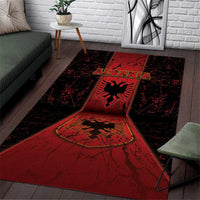 Albania Area Rug Black Double Headed Eagle - Wonder Print Shop
