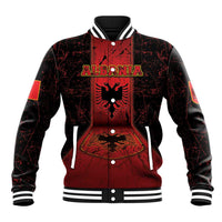 Personalized Albania Baseball Jacket Black Double Headed Eagle - Wonder Print Shop