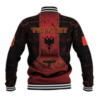 Personalized Albania Baseball Jacket Black Double Headed Eagle - Wonder Print Shop