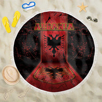 Albania Beach Blanket Black Double Headed Eagle - Wonder Print Shop