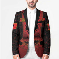 Personalized Albania Blazer Black Double Headed Eagle - Wonder Print Shop