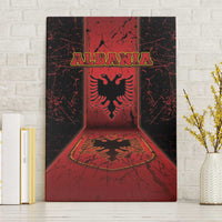 Albania Canvas Wall Art Black Double Headed Eagle - Wonder Print Shop
