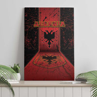 Albania Canvas Wall Art Black Double Headed Eagle - Wonder Print Shop