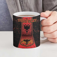 Personalized Albania Ceramic Mug Black Double Headed Eagle - Wonder Print Shop