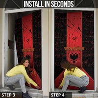Albania Door Cover Black Double Headed Eagle - Wonder Print Shop