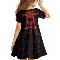 Personalized Albania Family Matching Off Shoulder Maxi Dress and Hawaiian Shirt Black Double Headed Eagle - Wonder Print Shop