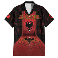 Personalized Albania Family Matching Off Shoulder Short Dress and Hawaiian Shirt Black Double Headed Eagle - Wonder Print Shop