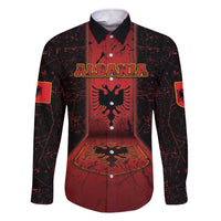 Personalized Albania Family Matching Short Sleeve Bodycon Dress and Hawaiian Shirt Black Double Headed Eagle - Wonder Print Shop