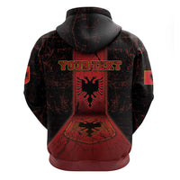 Personalized Albania Hoodie Black Double Headed Eagle - Wonder Print Shop