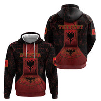 Personalized Albania Hoodie Black Double Headed Eagle - Wonder Print Shop