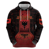 Personalized Albania Hoodie Black Double Headed Eagle - Wonder Print Shop