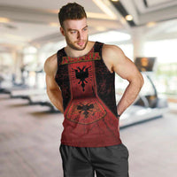 Personalized Albania Men Tank Top Black Double Headed Eagle - Wonder Print Shop