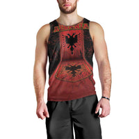 Personalized Albania Men Tank Top Black Double Headed Eagle - Wonder Print Shop
