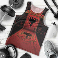 Personalized Albania Men Tank Top Black Double Headed Eagle - Wonder Print Shop