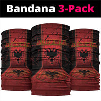 Albania Neck Gaiter Black Double Headed Eagle DT05