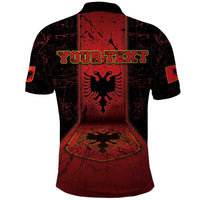 Personalized Albania Polo Shirt Black Double Headed Eagle - Wonder Print Shop