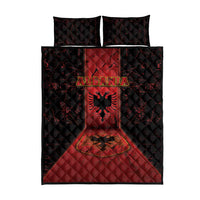 Albania Quilt Bed Set Black Double Headed Eagle - Wonder Print Shop